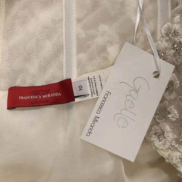 FRANCESCA MIRANDA Couture Gaelle Strapless Aline Ballgown Wedding Dress Gown 10